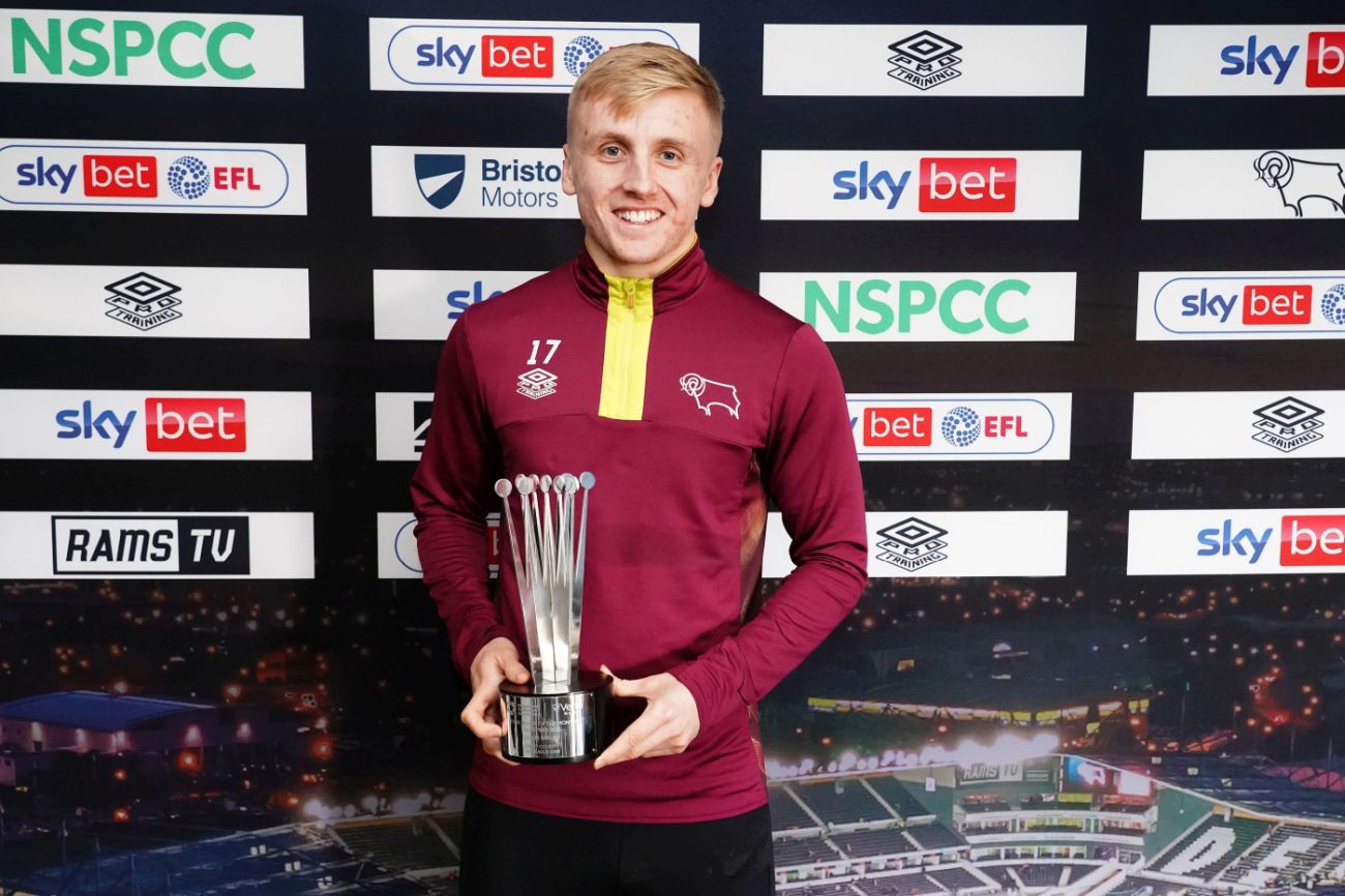 Sibley Lands PFA Vertu Motors Fans' Player Of The Month Award For November  - Blog - Derby County
